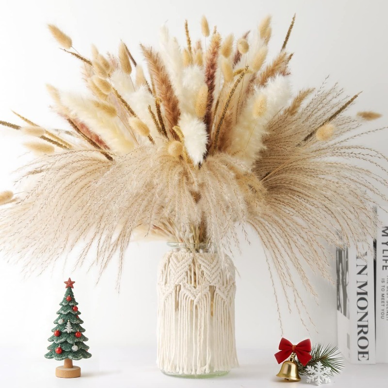 120Pcs Boho Natural‑tone Mixed - Dried Pampas Bundle review and price