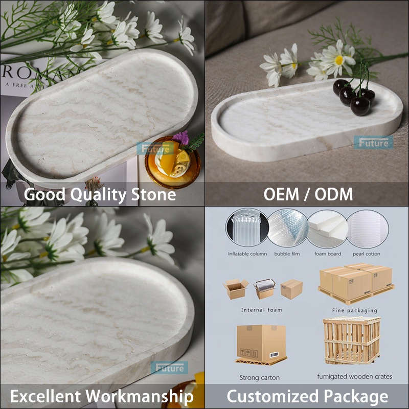 Factory Drop Shipping Nordic W - Travertine Tray Oval review and price