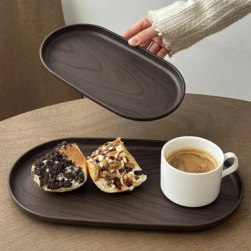 Walnut Wood Grain Oval Tray Mu - Travertine Tray Oval review and price