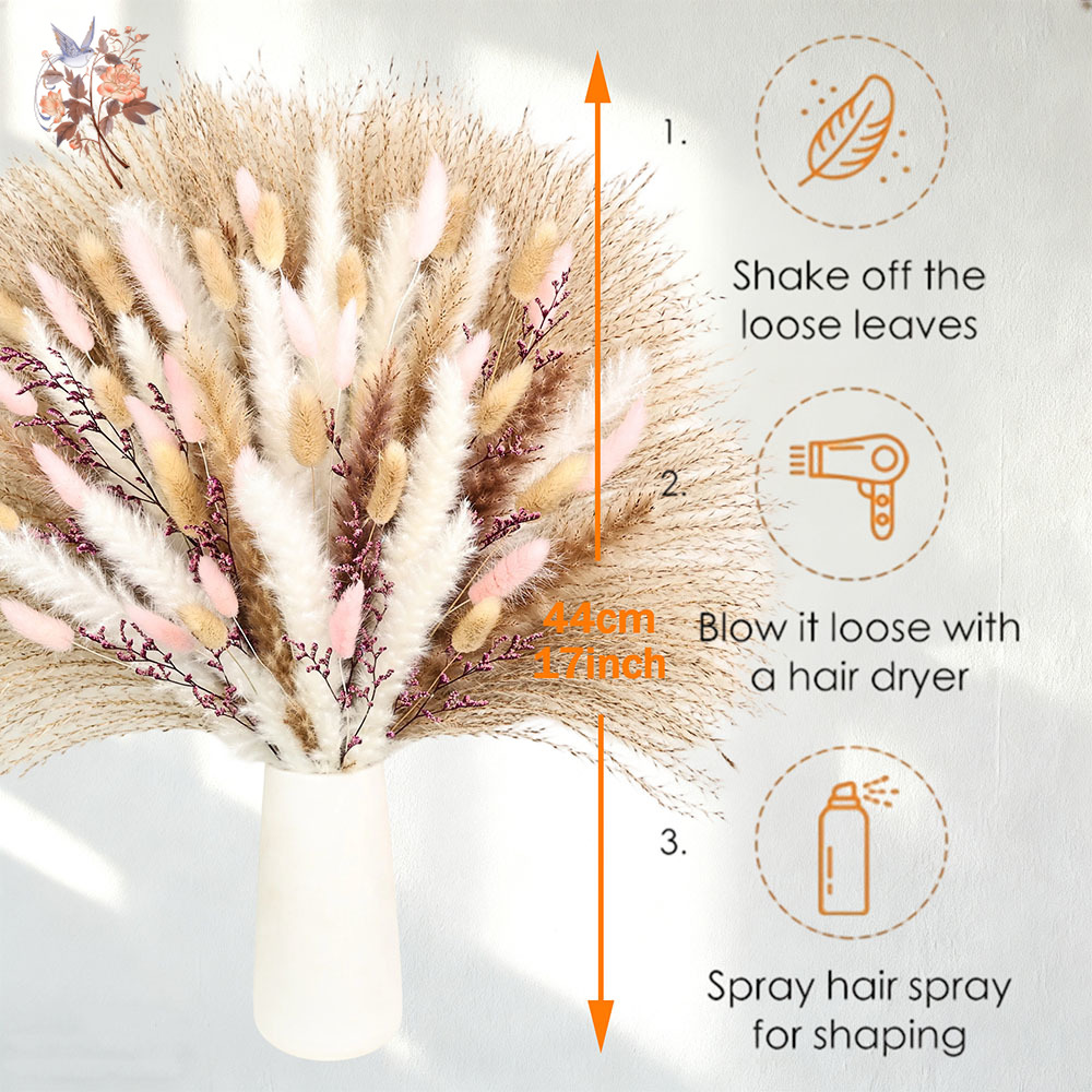 Fluffy Pampas Rabbit Tails Gra - Dried Pampas Bundle review and price