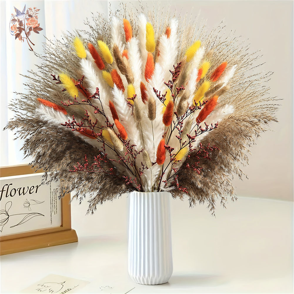 85 Pieces Natural Fluffy Autum - Dried Pampas Bundle review and price