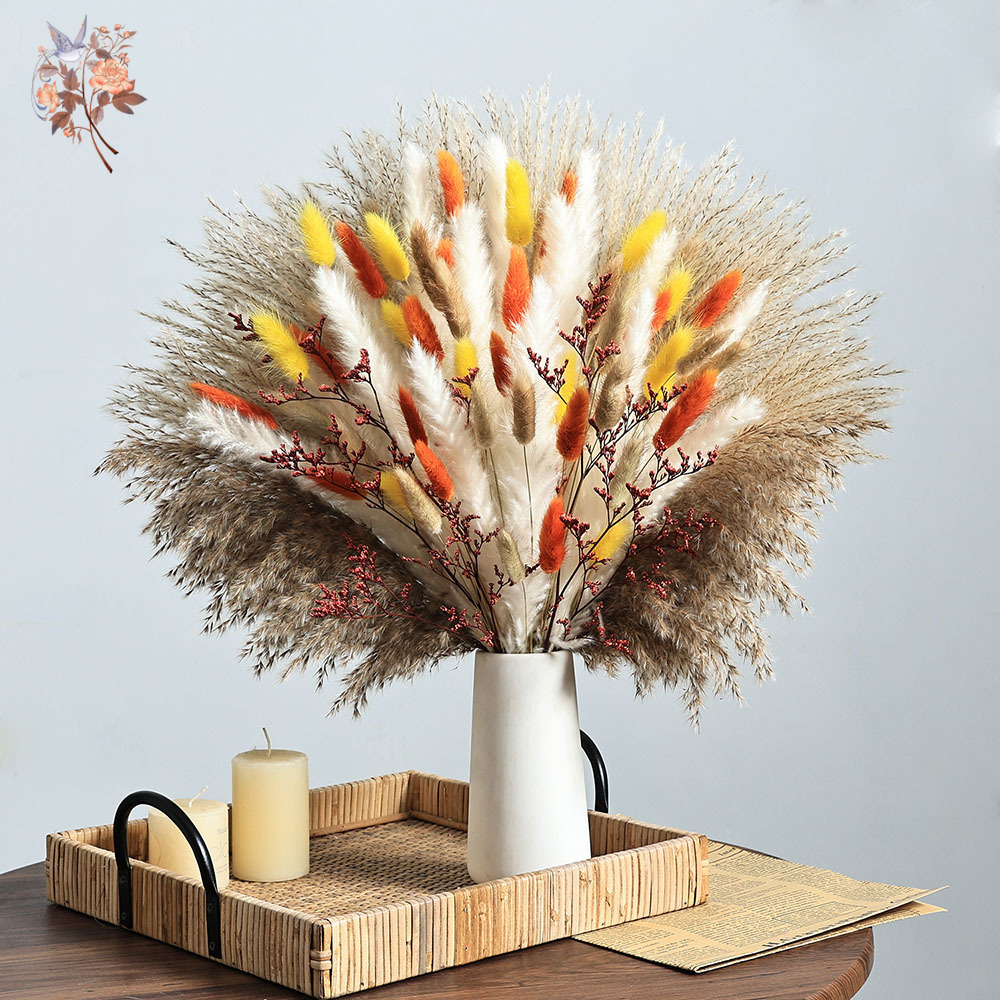 85 Pieces Natural Fluffy Autum - Dried Pampas Bundle review and price