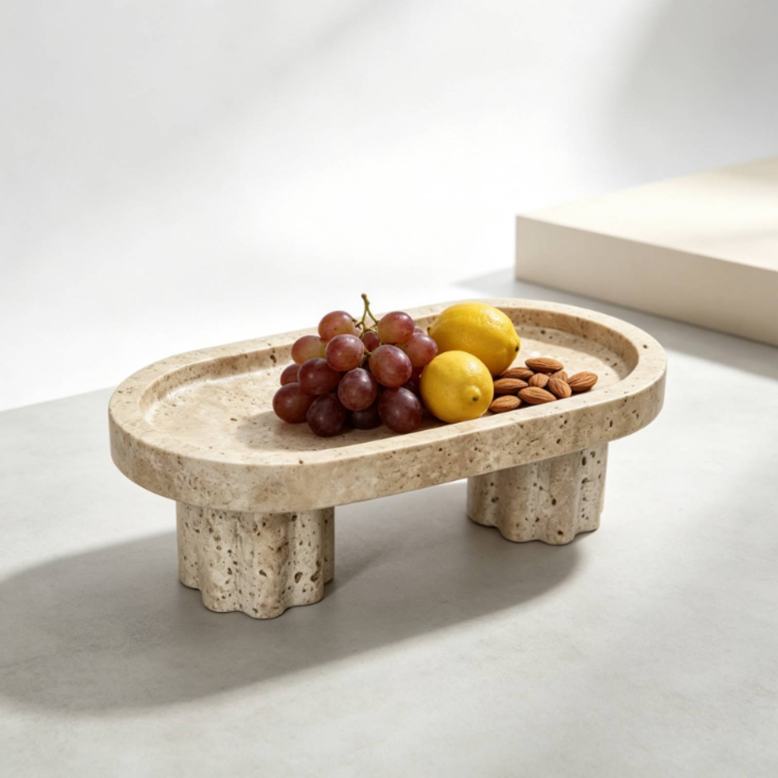 Travertine Tray Decorative Sto - Travertine Tray Oval review and price